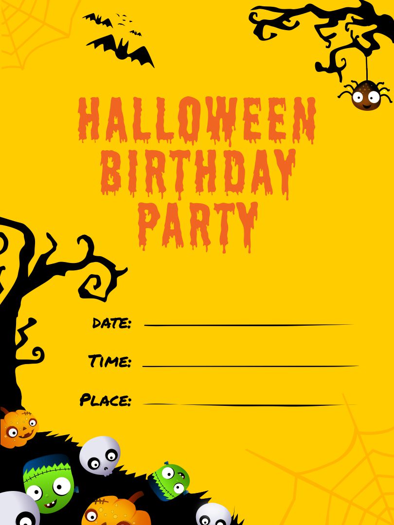 Halloween Birthday Invitations Printable