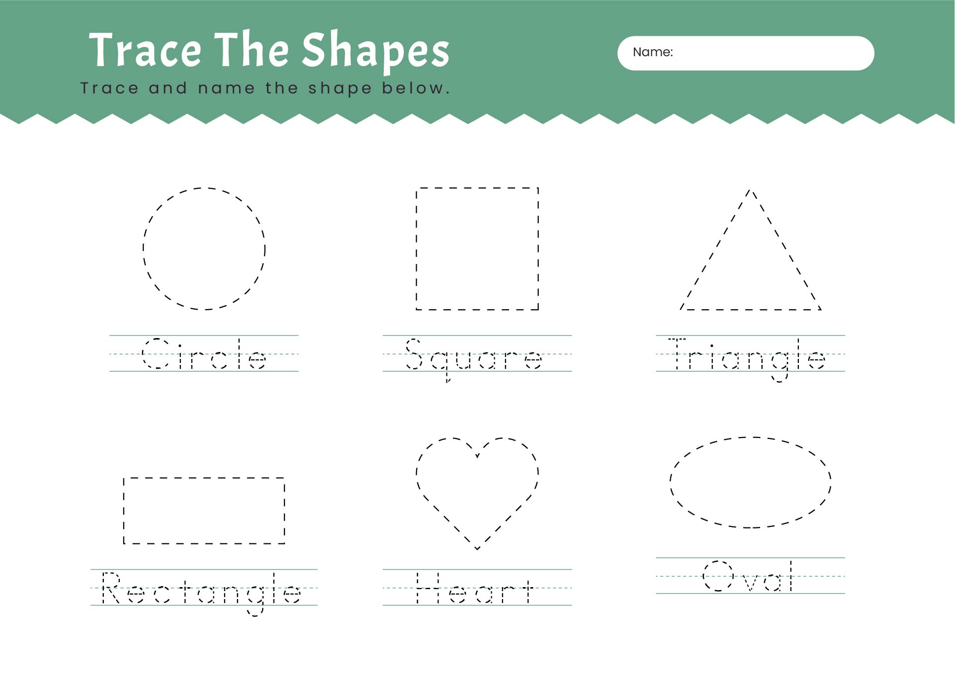 Printable Tracing Shapes Worksheets Preschool