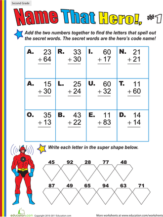 Super Hero Math Worksheets