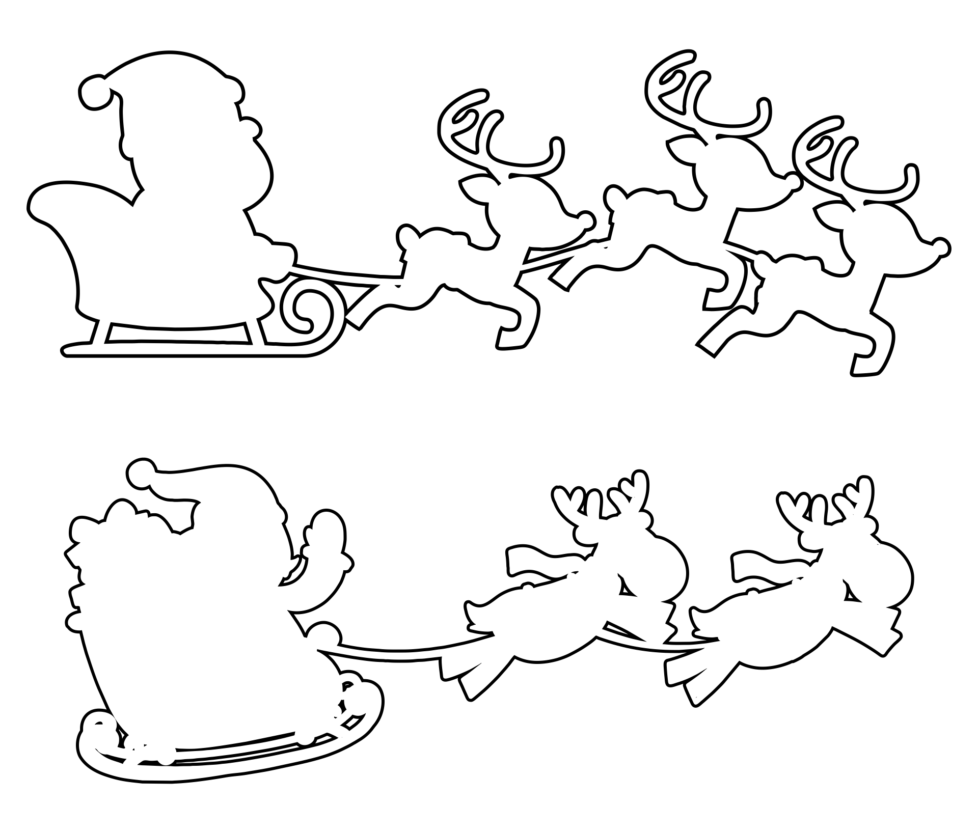 Free Printable Santa Sleigh And Reindeer Template Printable Templates