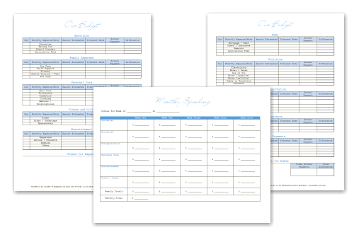 Debt Printable Budget Forms