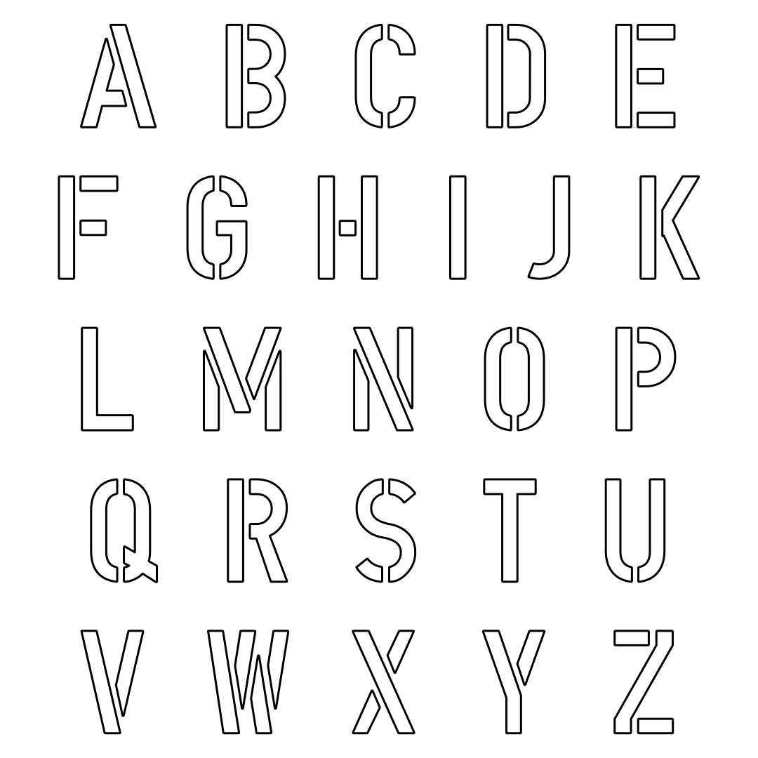 Free Printable Stencils Alphabet - Printable Blank World