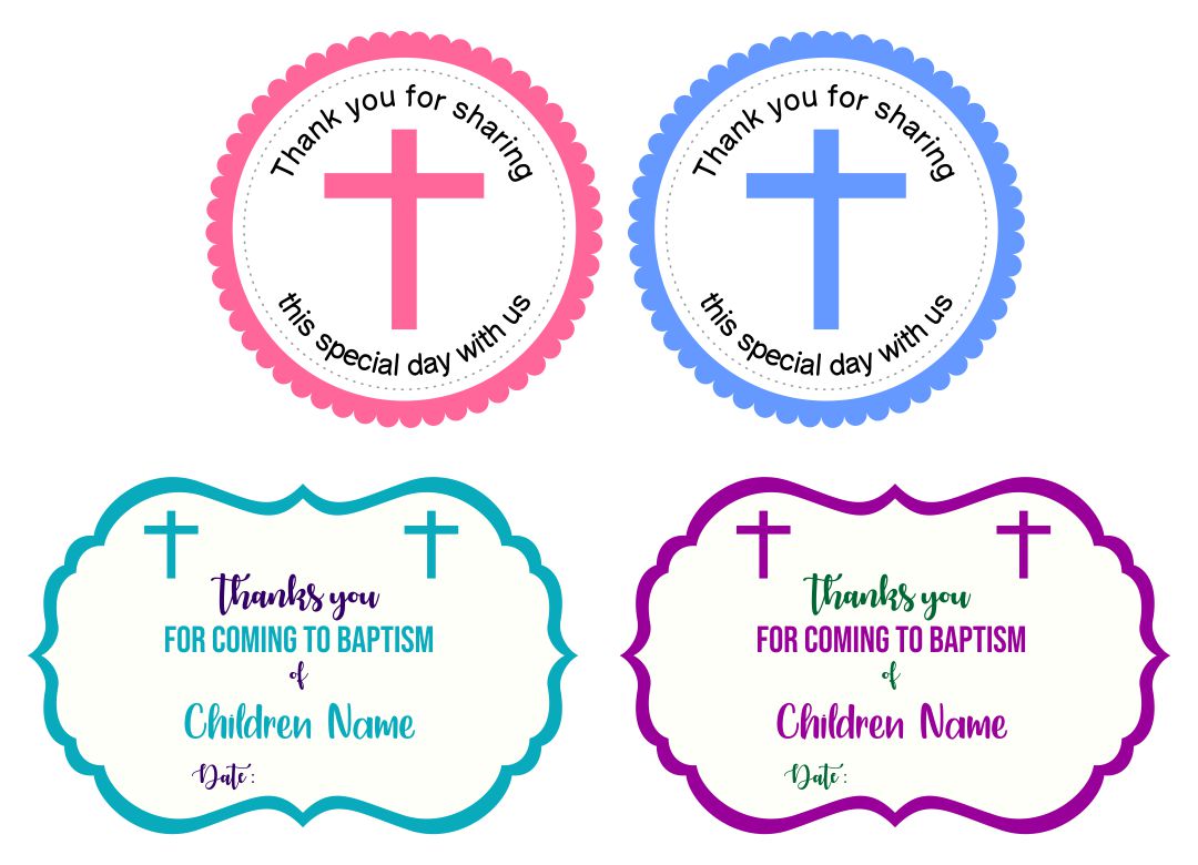 Printable Baptism Label Template
