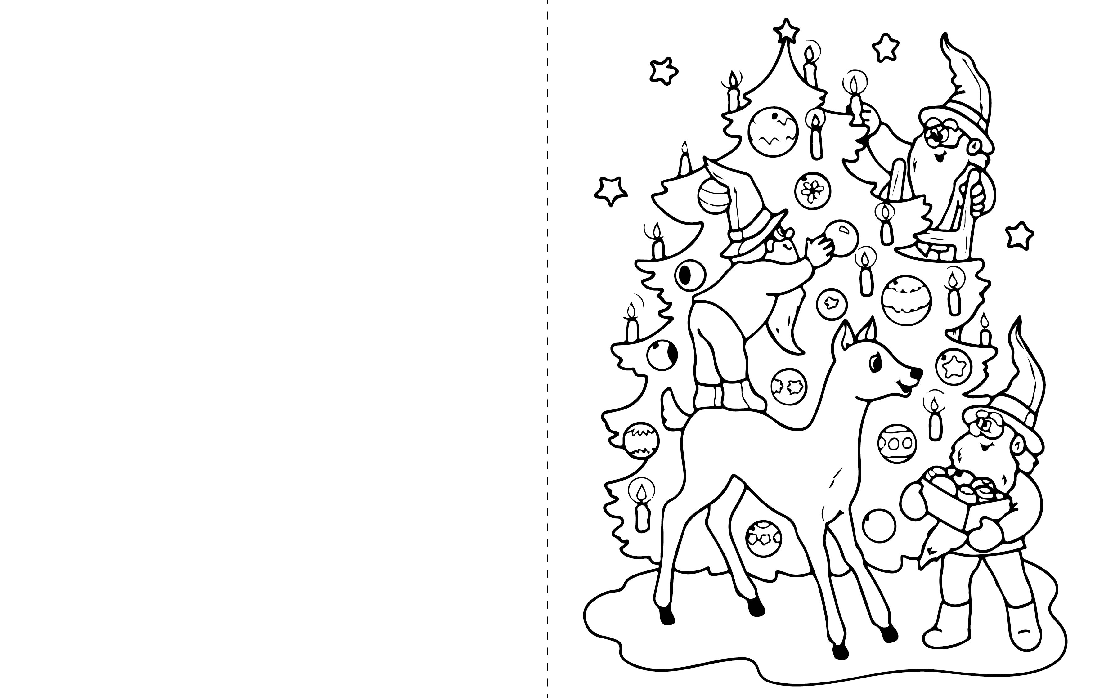 Free Printable And Colorable Christmas Cards