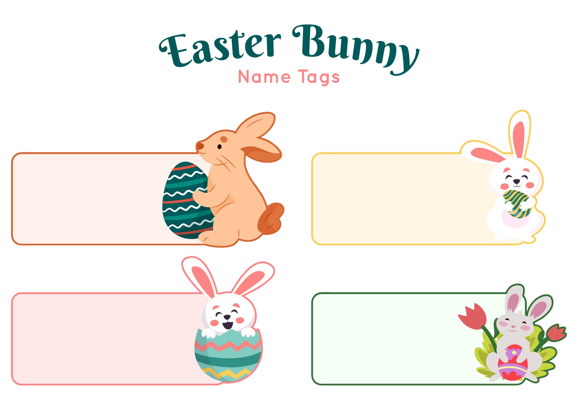 Easter Bunny Tags Printable