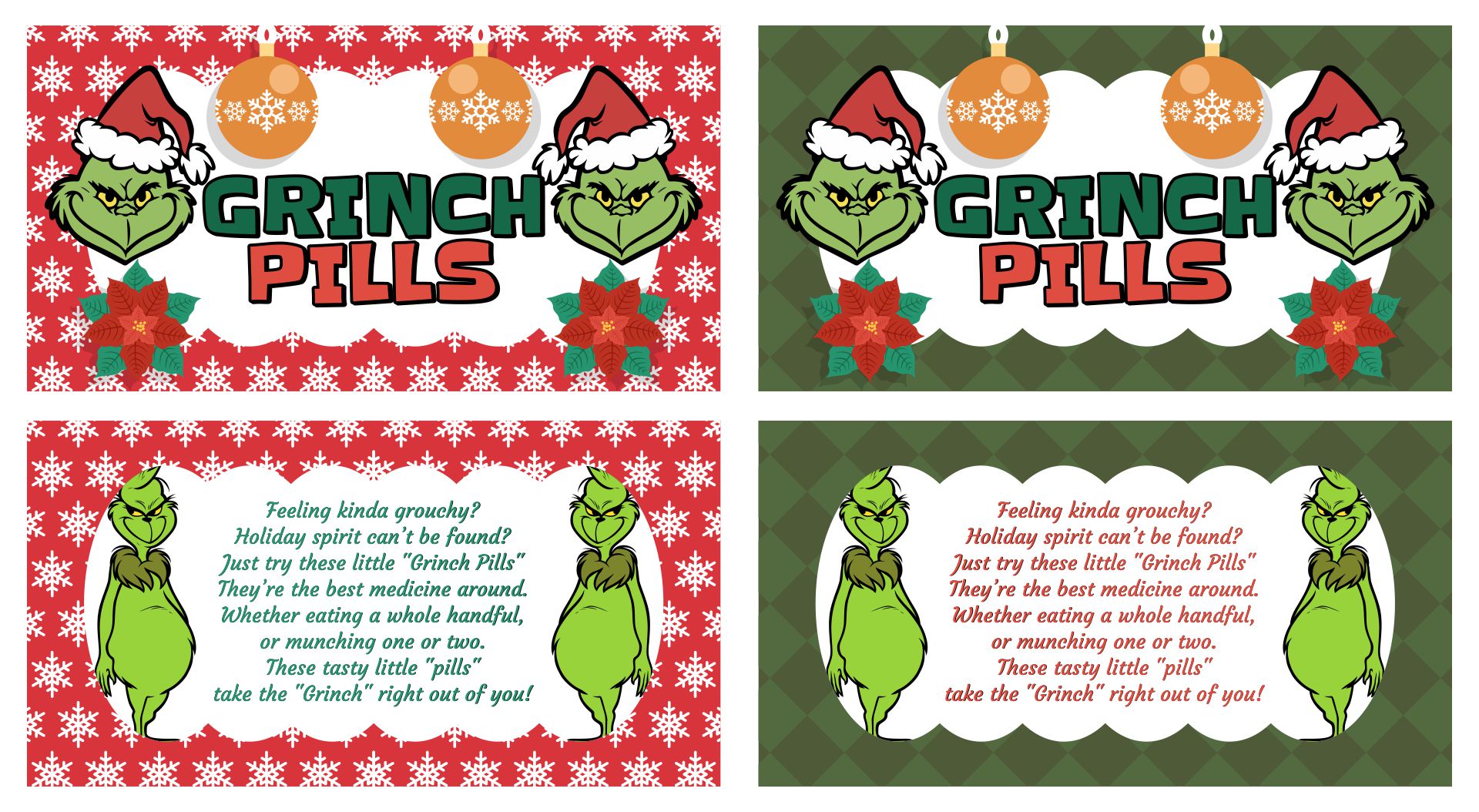 Grinch Pills Printable Pattern