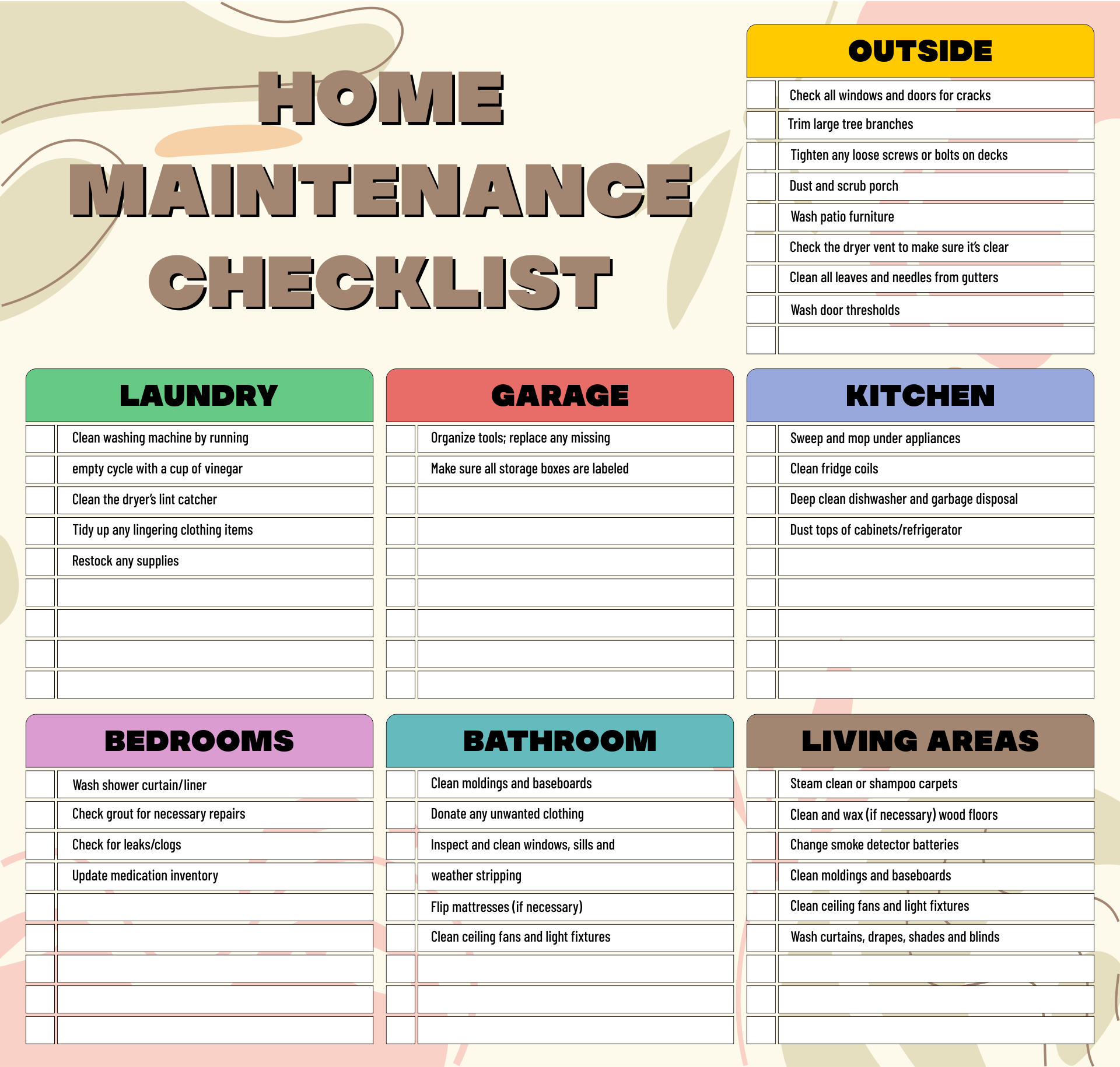 Printable Home Maintenance Checklist Web Seasonal Home Maintenance 