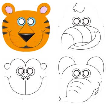 Jungle Animal Mask Templates