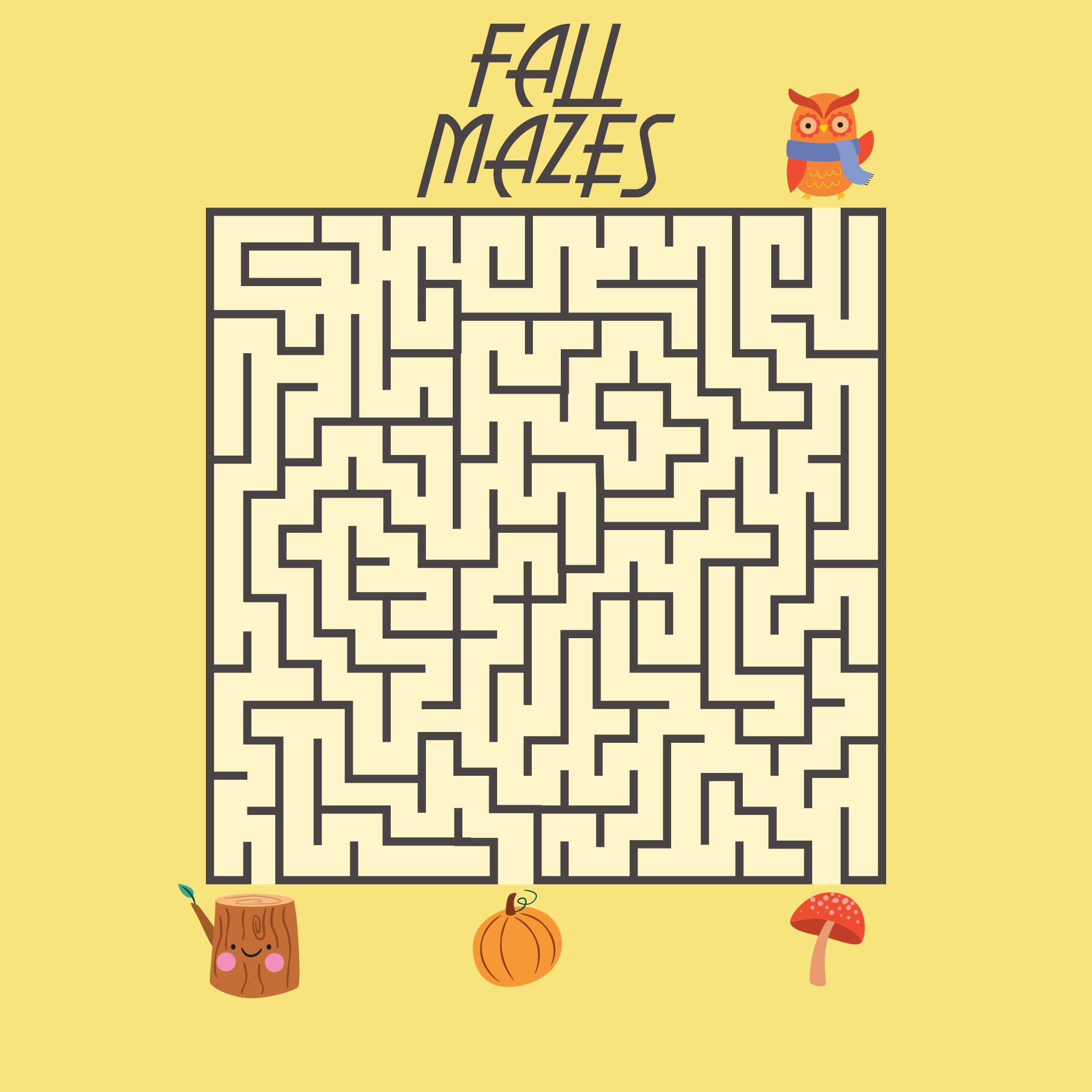 5 Best Autumn Leaf Maze Printable PDF for Free at Printablee