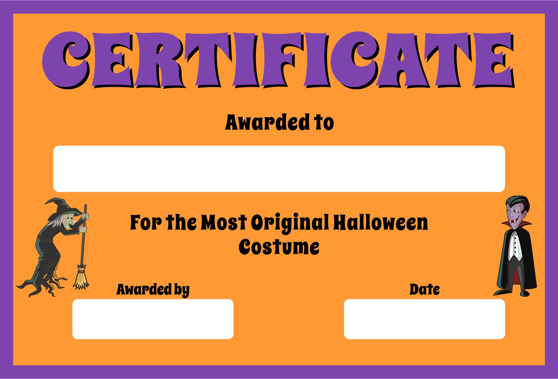 Halloween Certificate Templates - 15 Free PDF Printables | Printablee