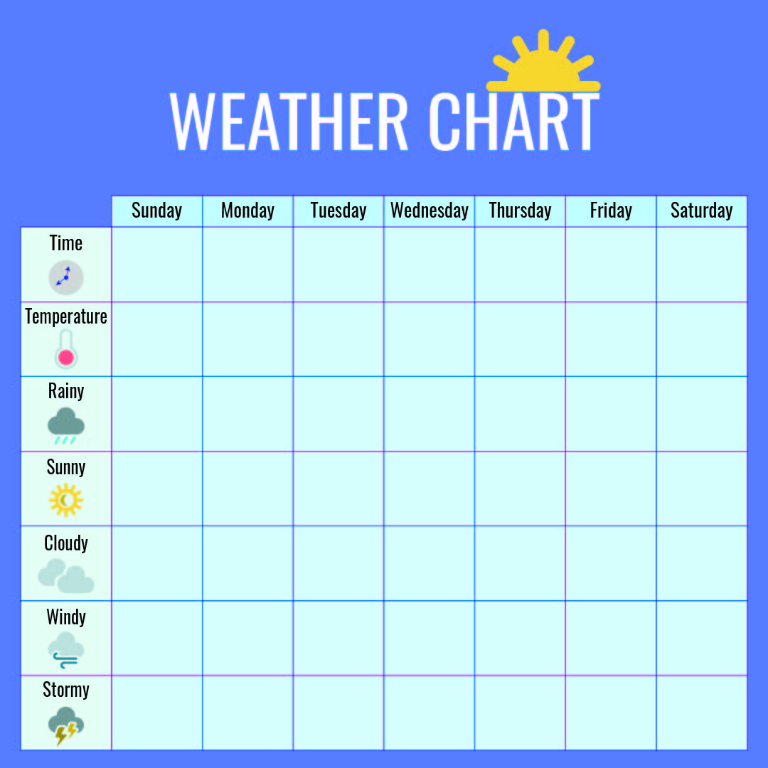 Monthly Weather Chart Kindergarten Printables