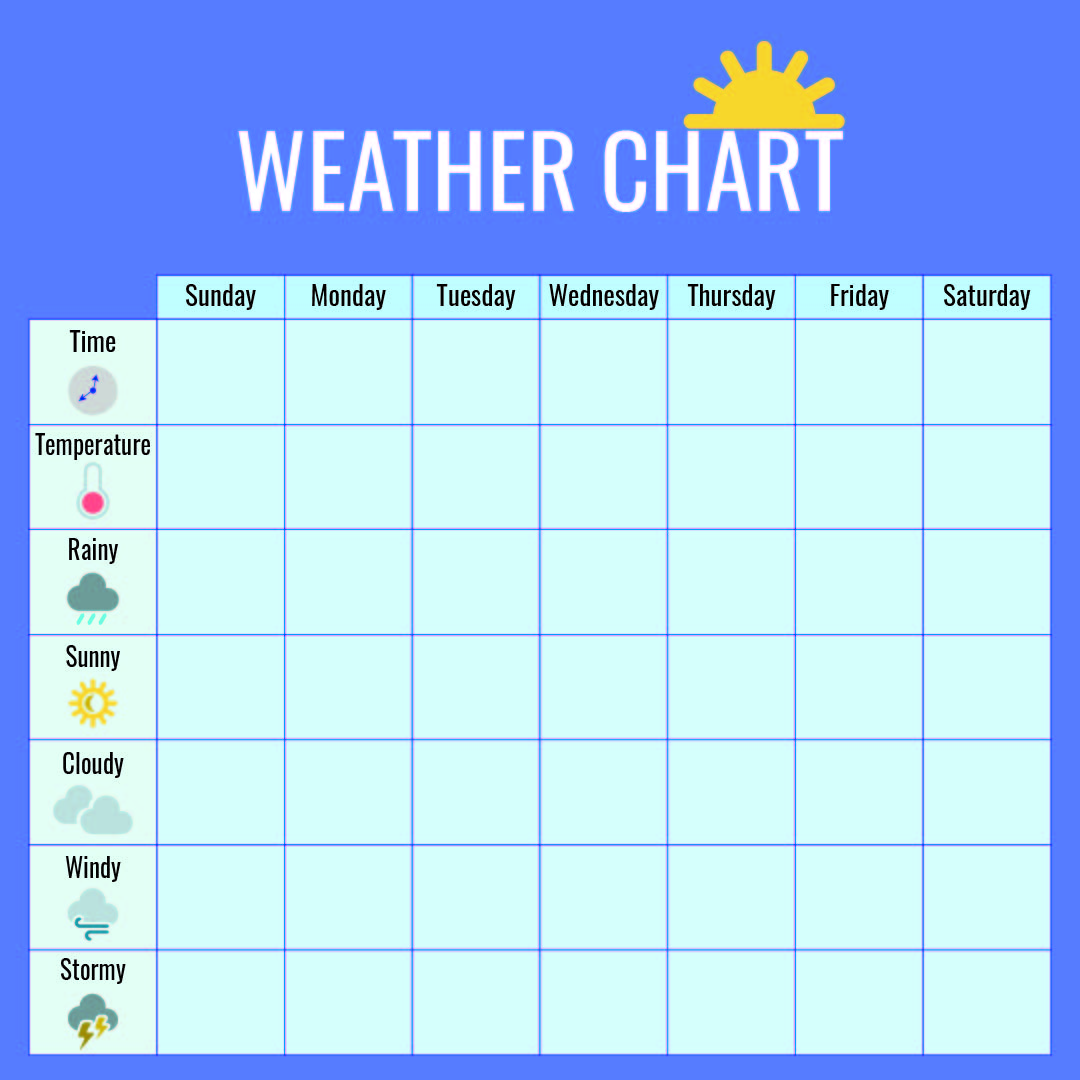 7 Best Monthly Weather Chart Kindergarten Printables