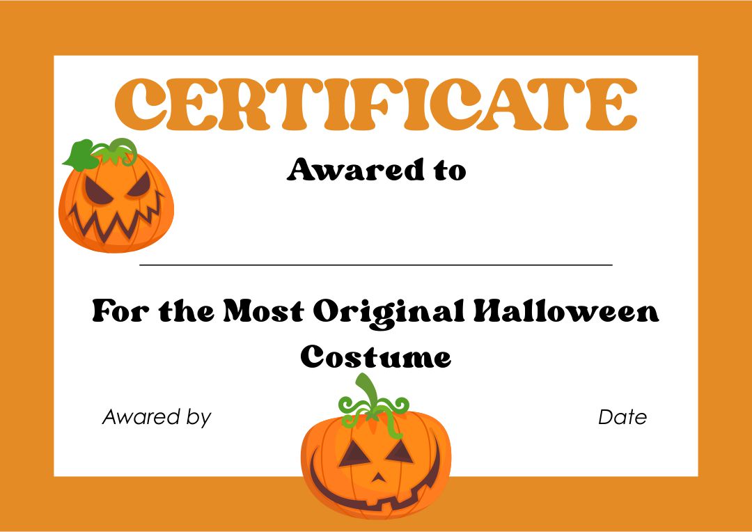 15 Best Free Printable Halloween Certificate Templates PDF for Free at