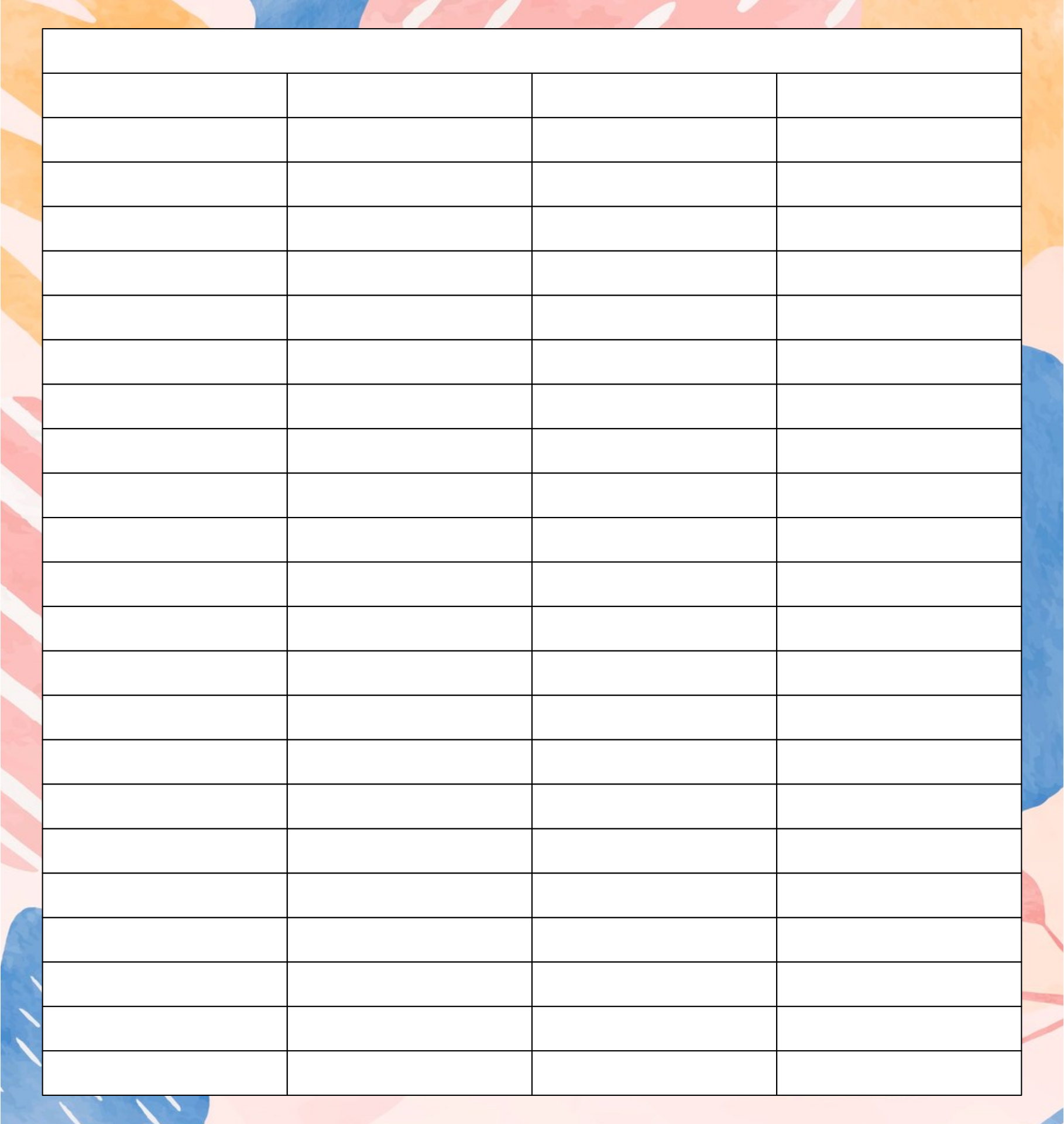 printable-4-column-chart-template