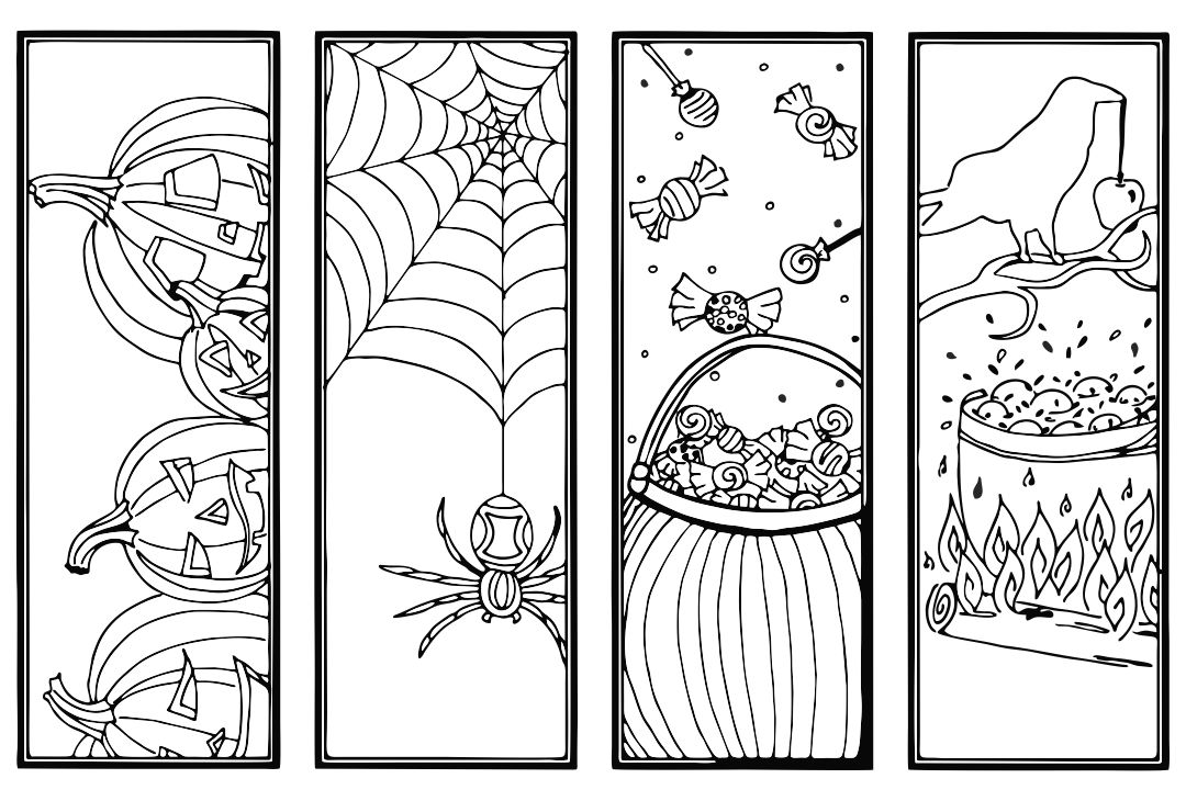 Printable Halloween Bookmark Coloring Pages