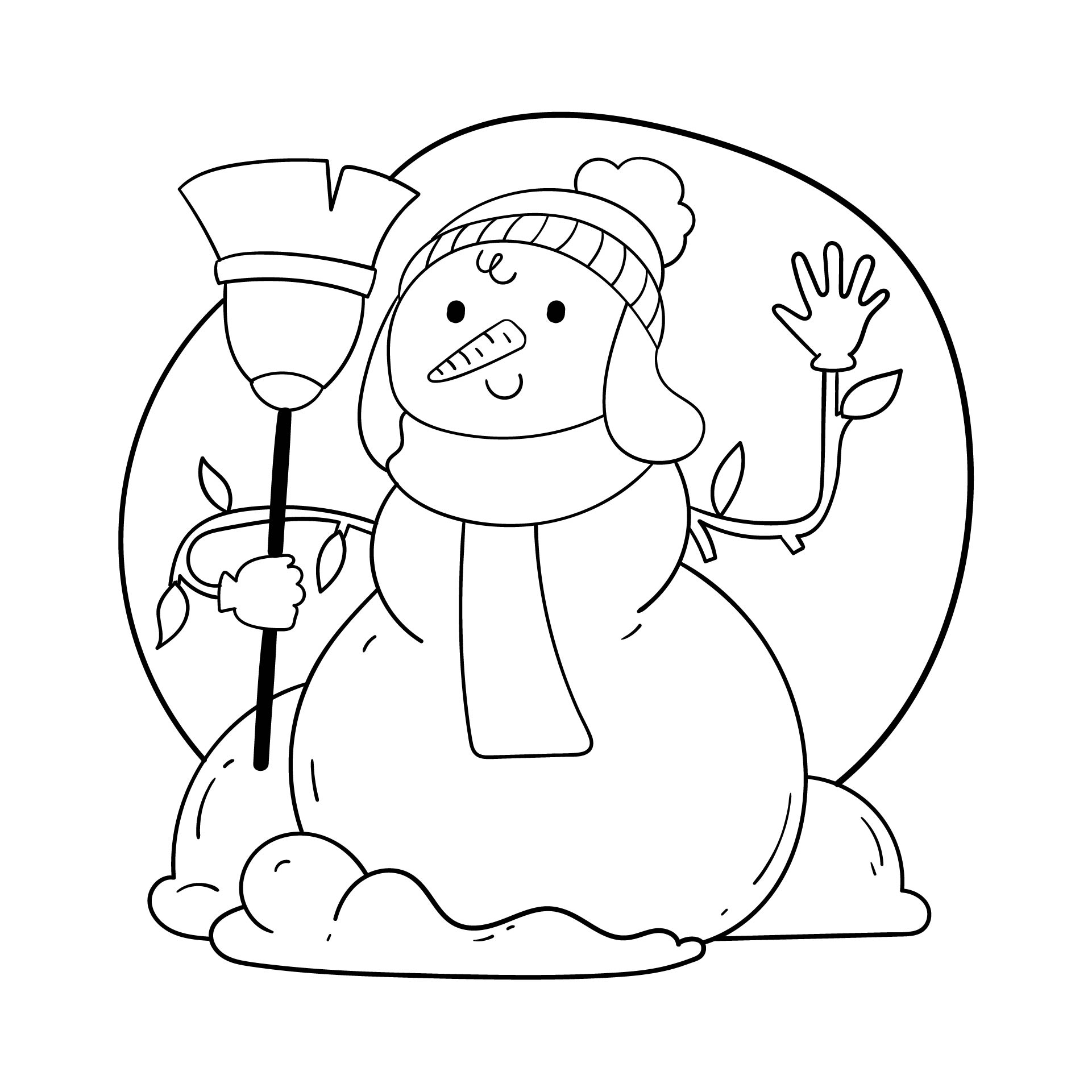Printable Christmas Snowman Coloring Pages