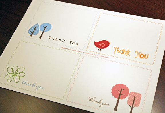 Printable Thank You Note Cards