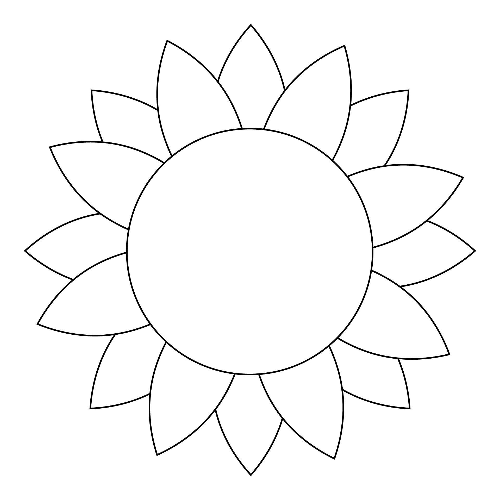 Printable Stencil Sunflower Outline Customize And Print