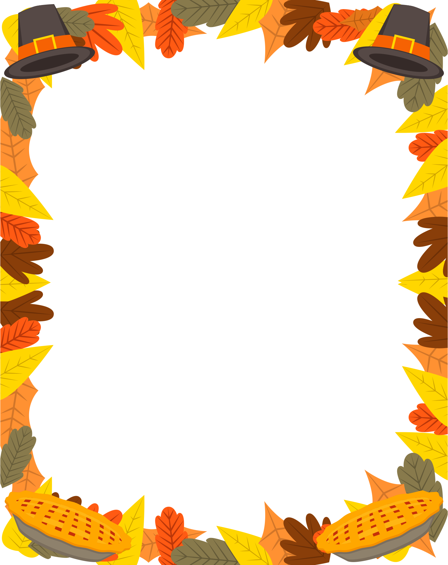 10 Best Free Printable Thanksgiving Borders PDF for Free at Printablee