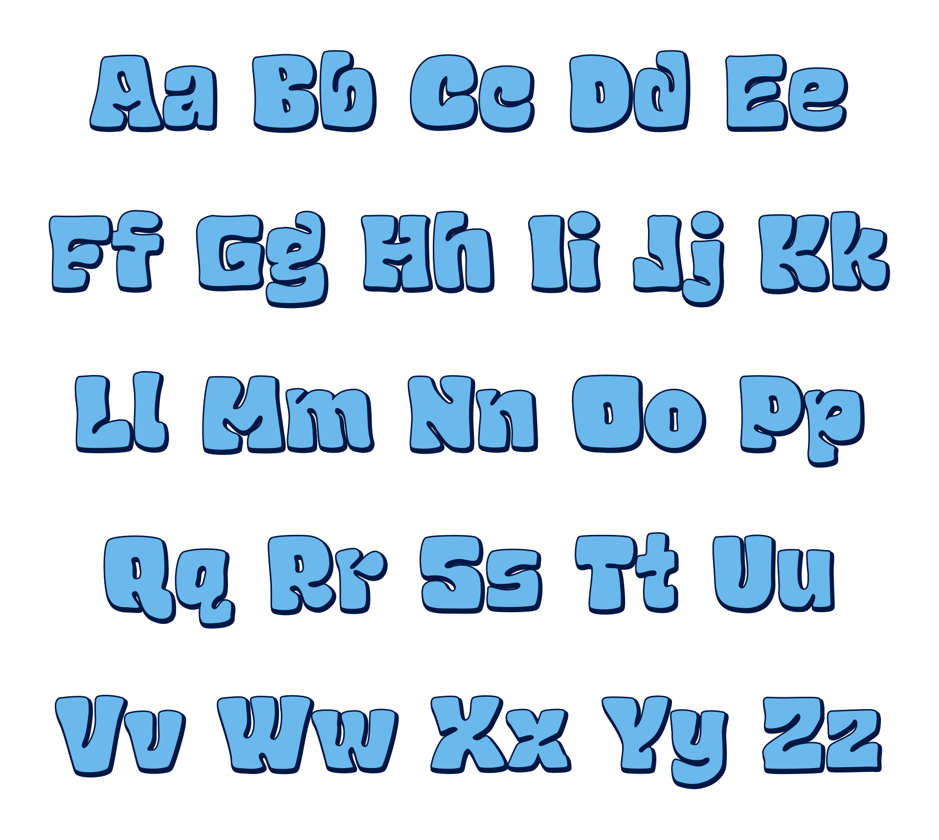 bubble letters lowercase n