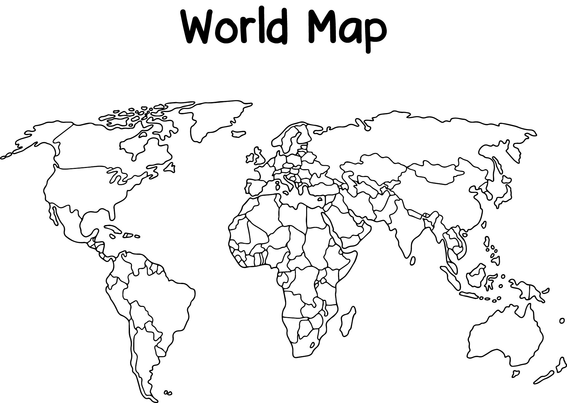 World Map Black And White Labeled Printable Free Printable Maps 