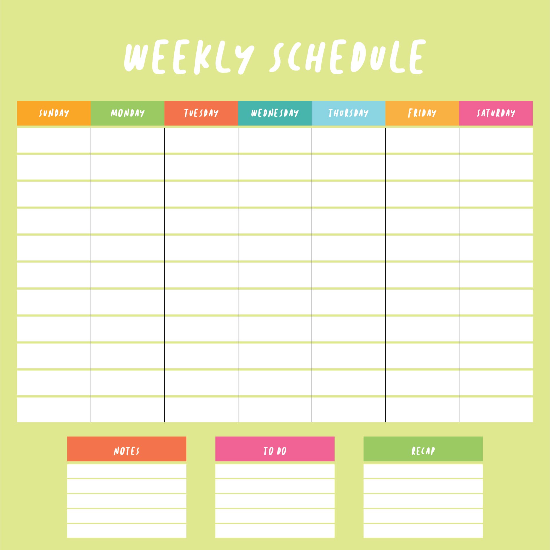 free template work schedule