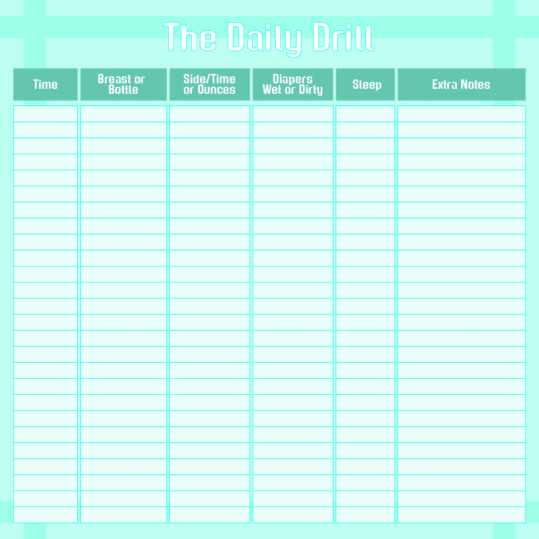 Diaper Changing Log 12 Free PDF Printables Printablee