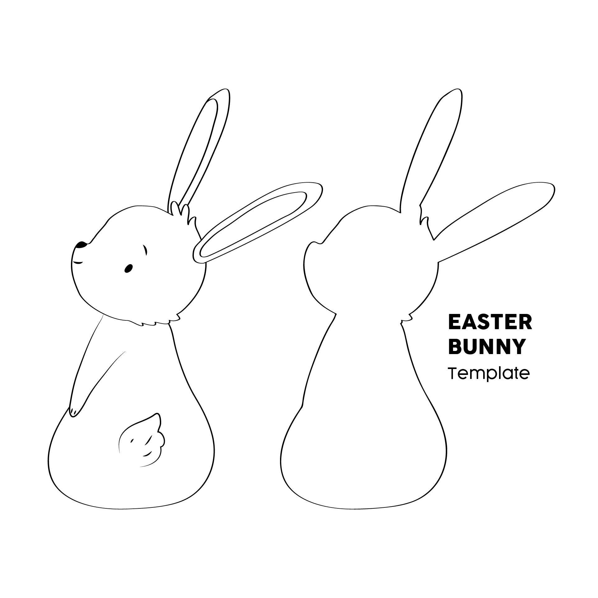 Easter Bunny Cutouts - 6 Free PDF Printables | Printablee