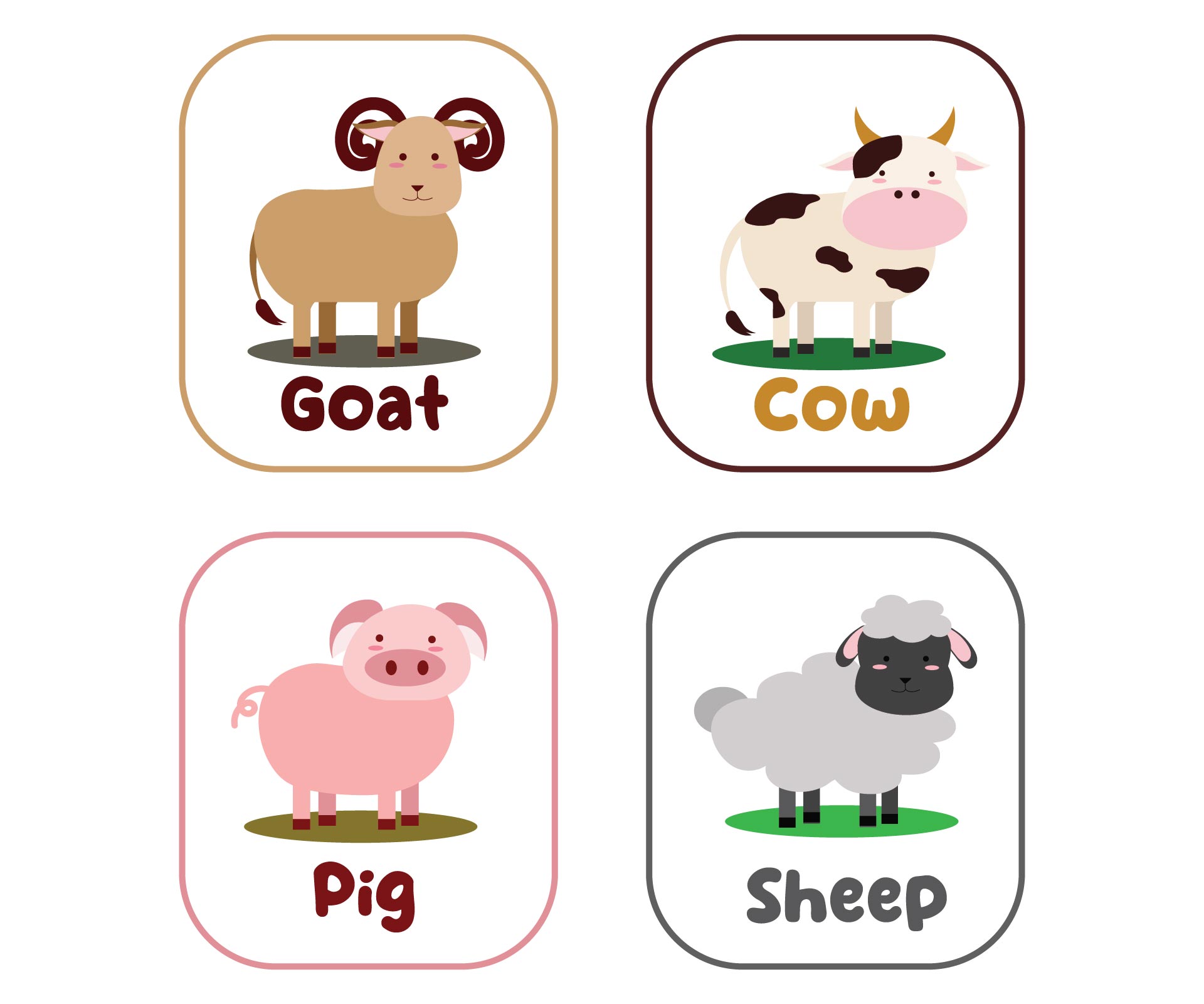 Printable Farm Animal Flash Cards Printable Word Searches