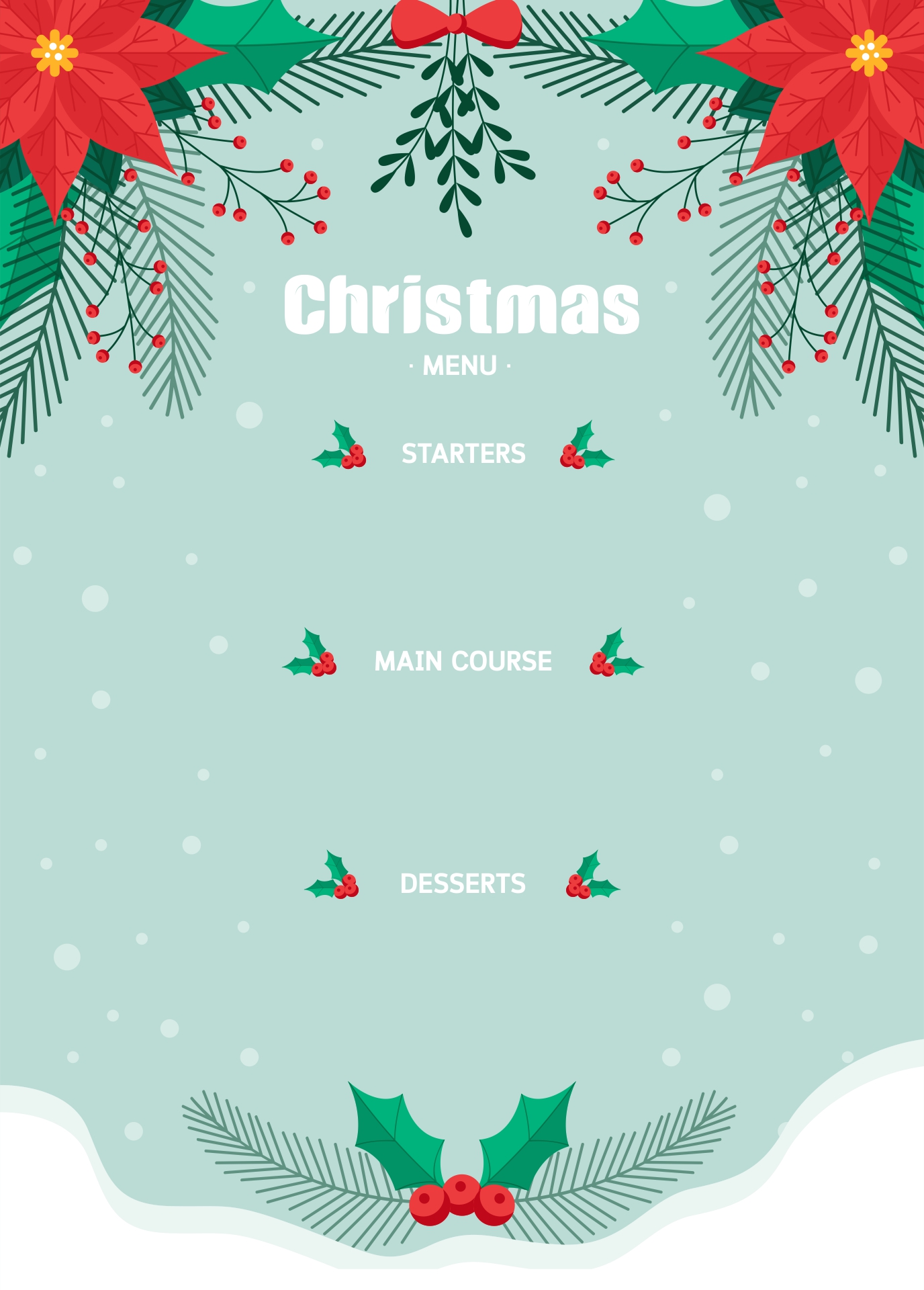 Christmas Menu Printable Template Free Printable Form, Templates and