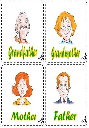 Printable Family Members Flash Cards