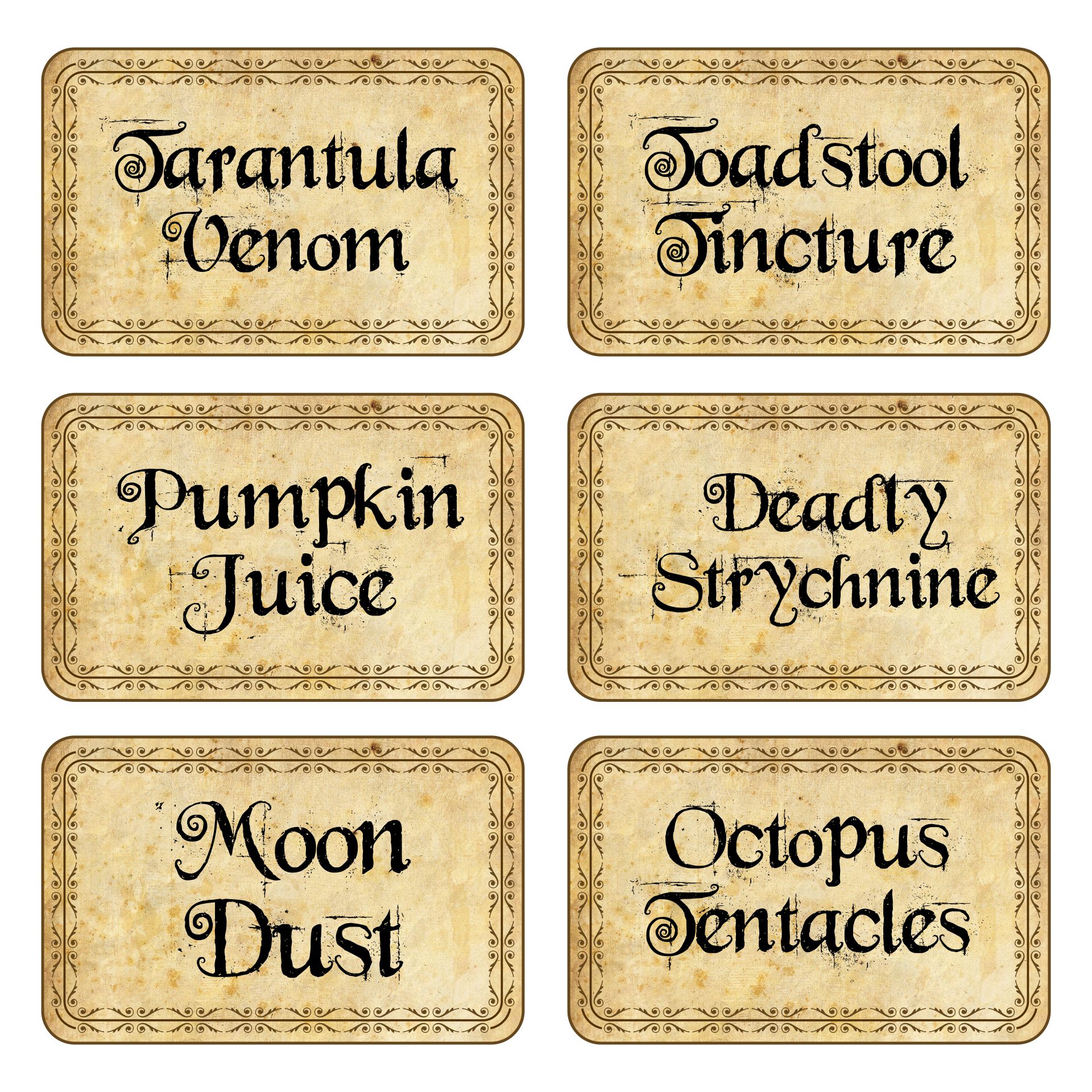 Witches Potion Labels  Printable