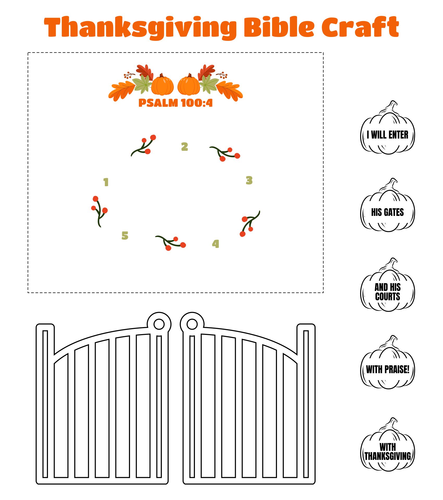 Preschool Thanksgiving Bible Printables