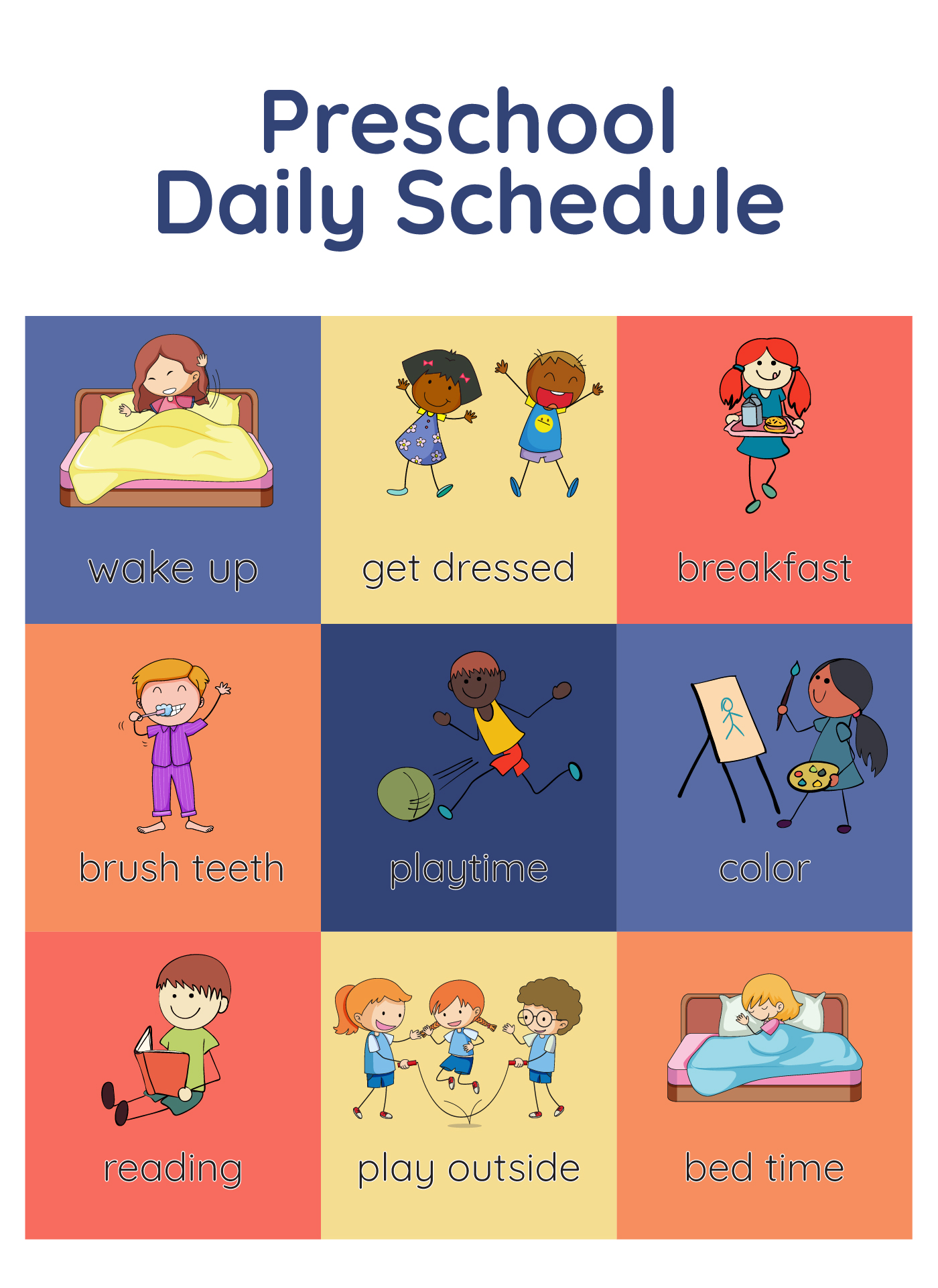 Preschool Visual Daily Schedule 10 Free PDF Printables Printablee