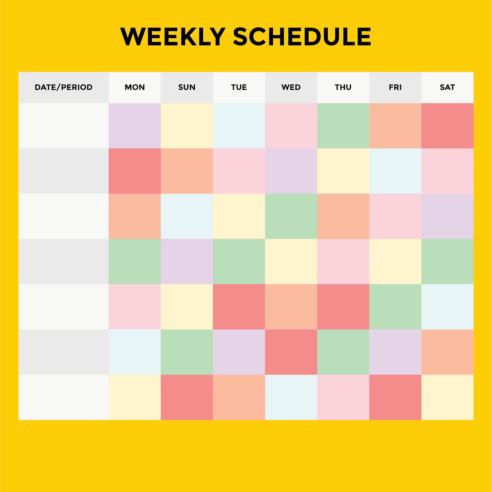 Weekly Work Schedule