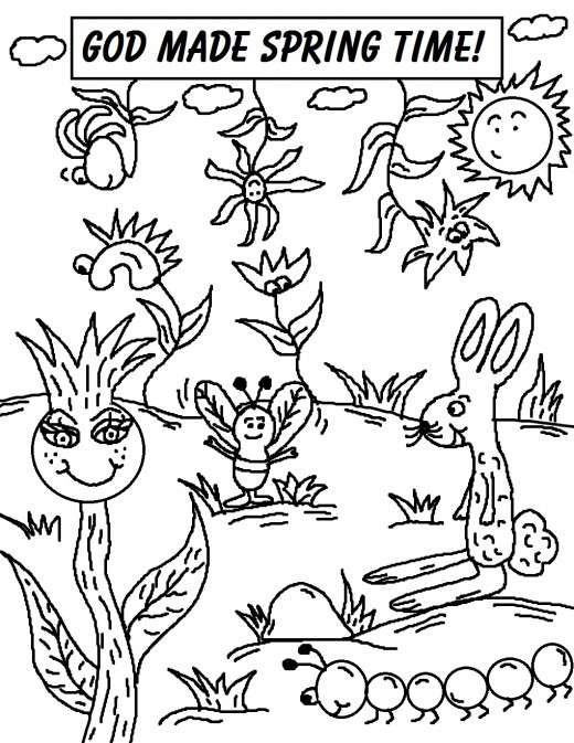 God Made Spring Coloring Page