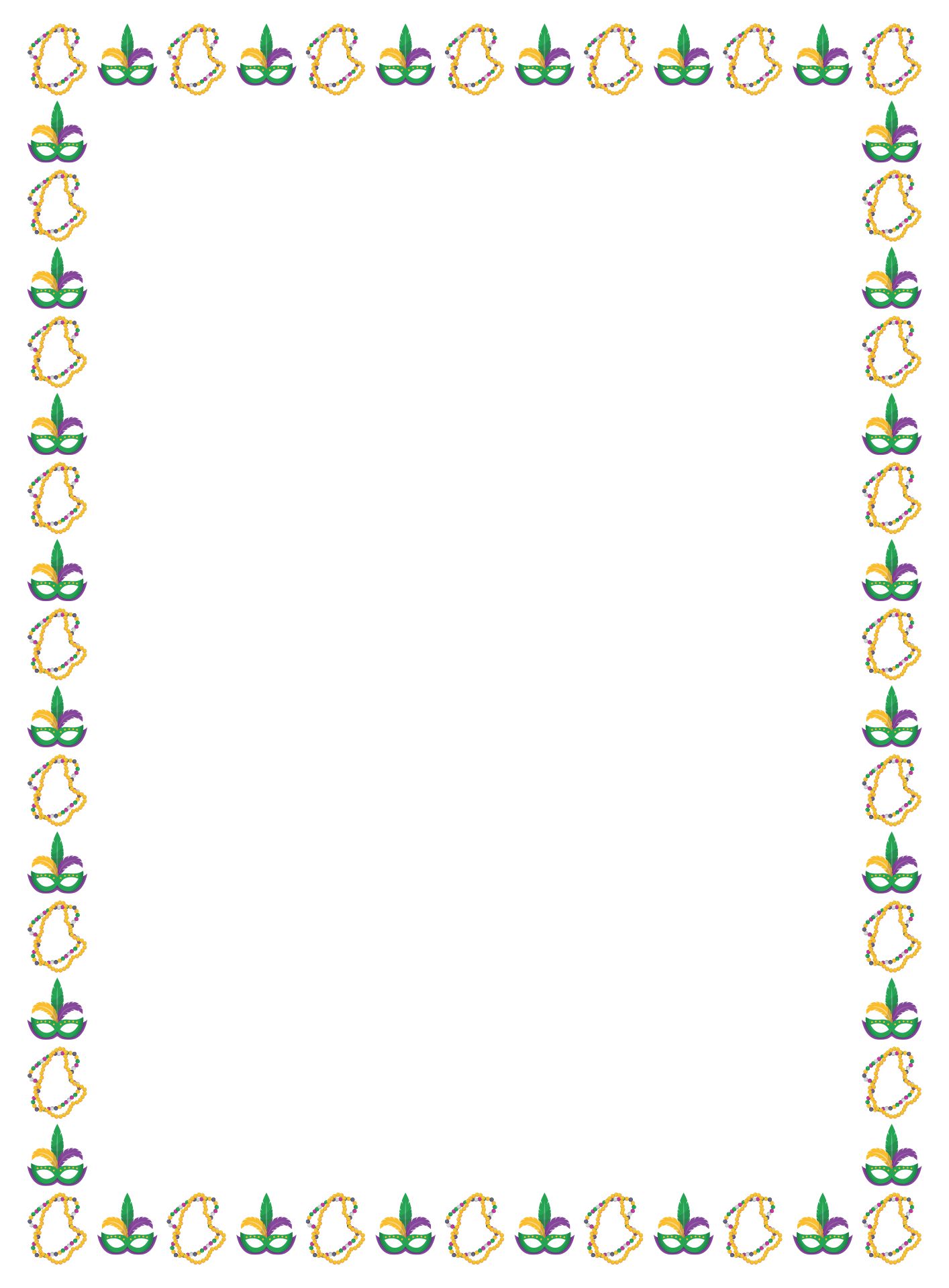 Mardi Gras Border Templates Free