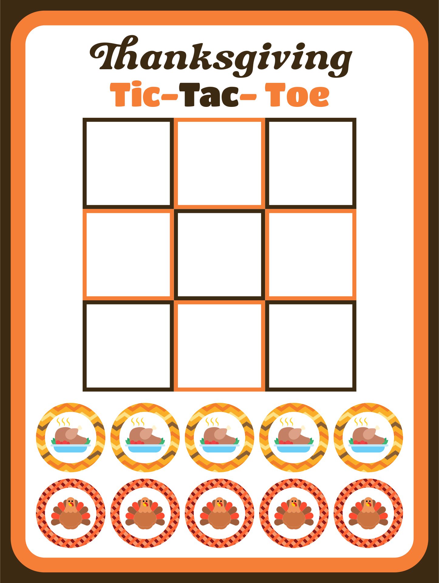 5 Best Thanksgiving Tic Tac Toe Printable Sheets Printablee