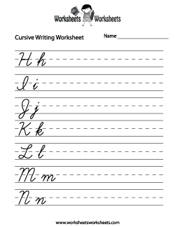 Cursive Writing Worksheet Printables