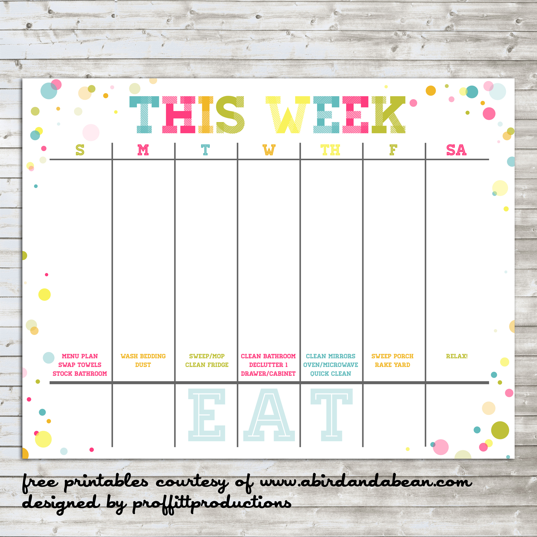 Printable Weekly Calendar