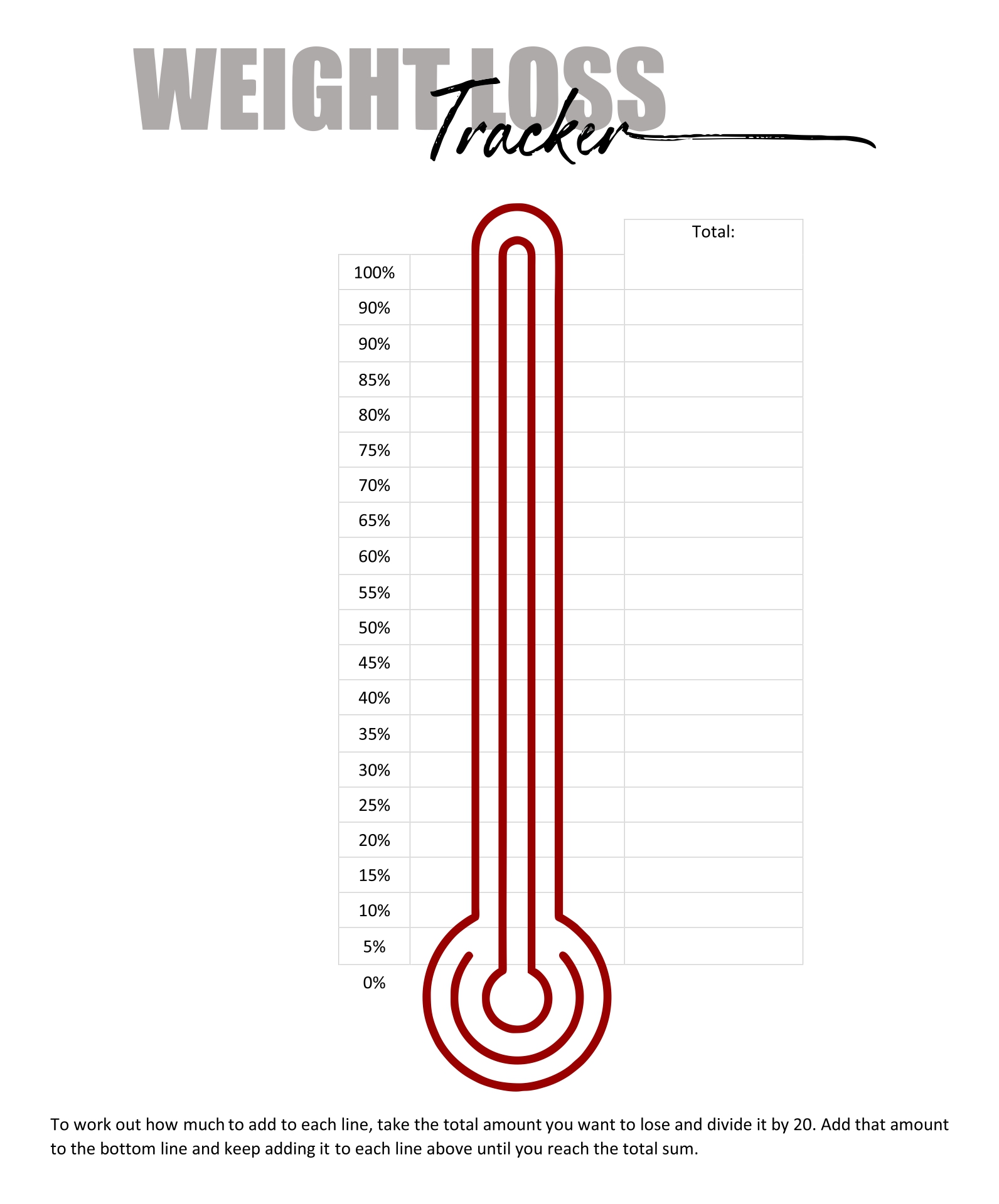 Thermometer Goal Tracker Template