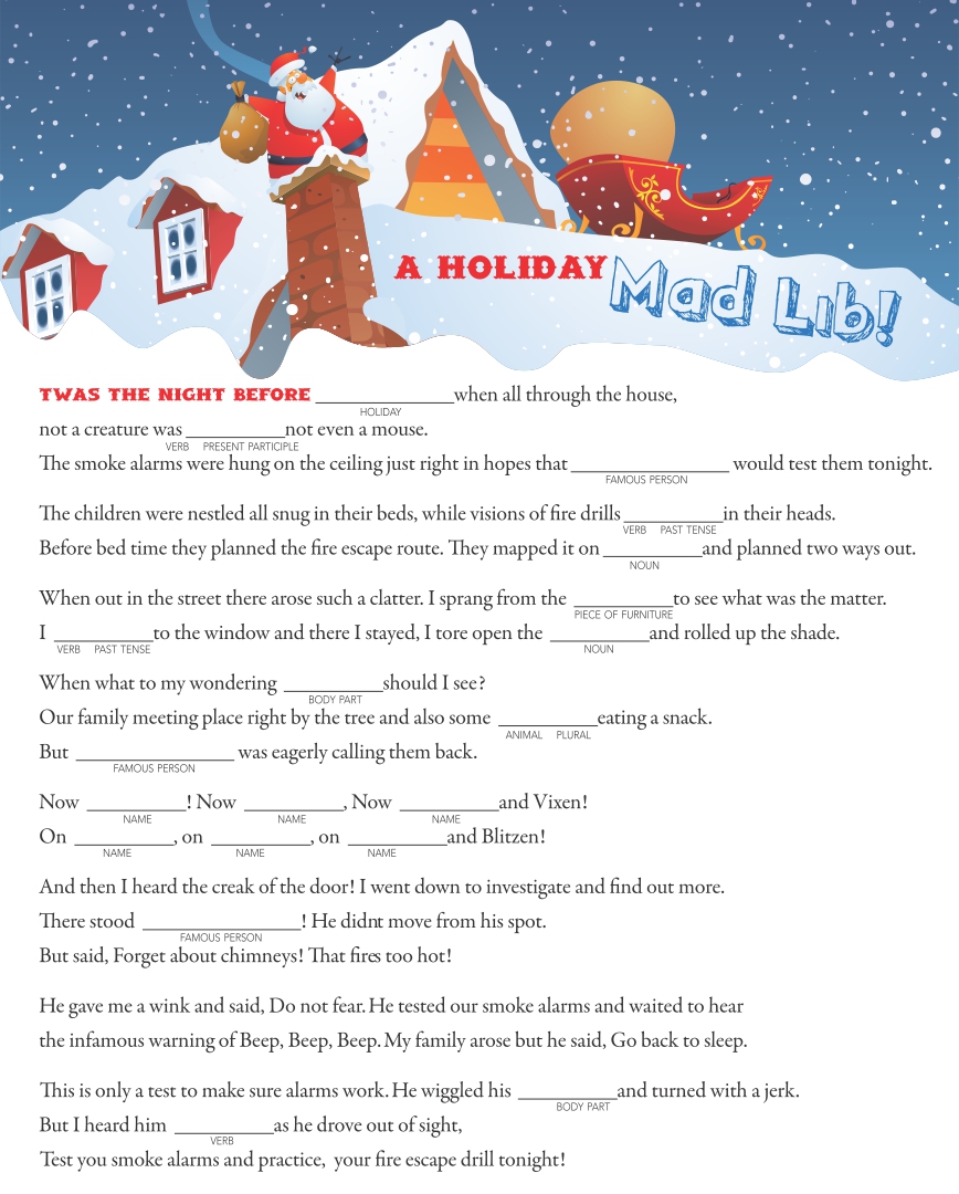 Twas The Night Before Christmas Mad Libs Printable Free Printable