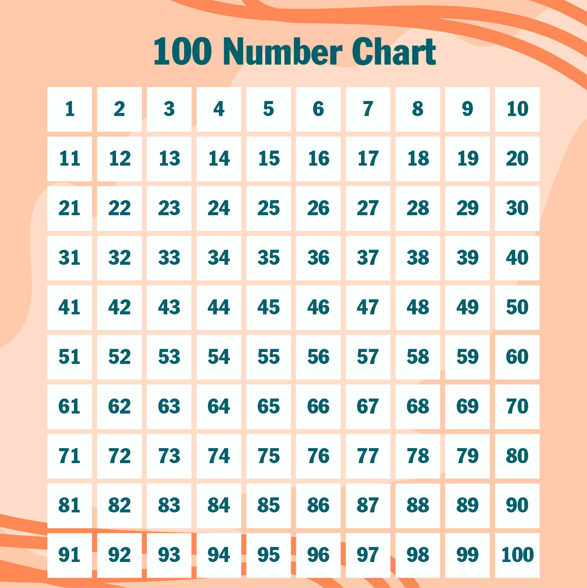 Printable Number Grid 1-100