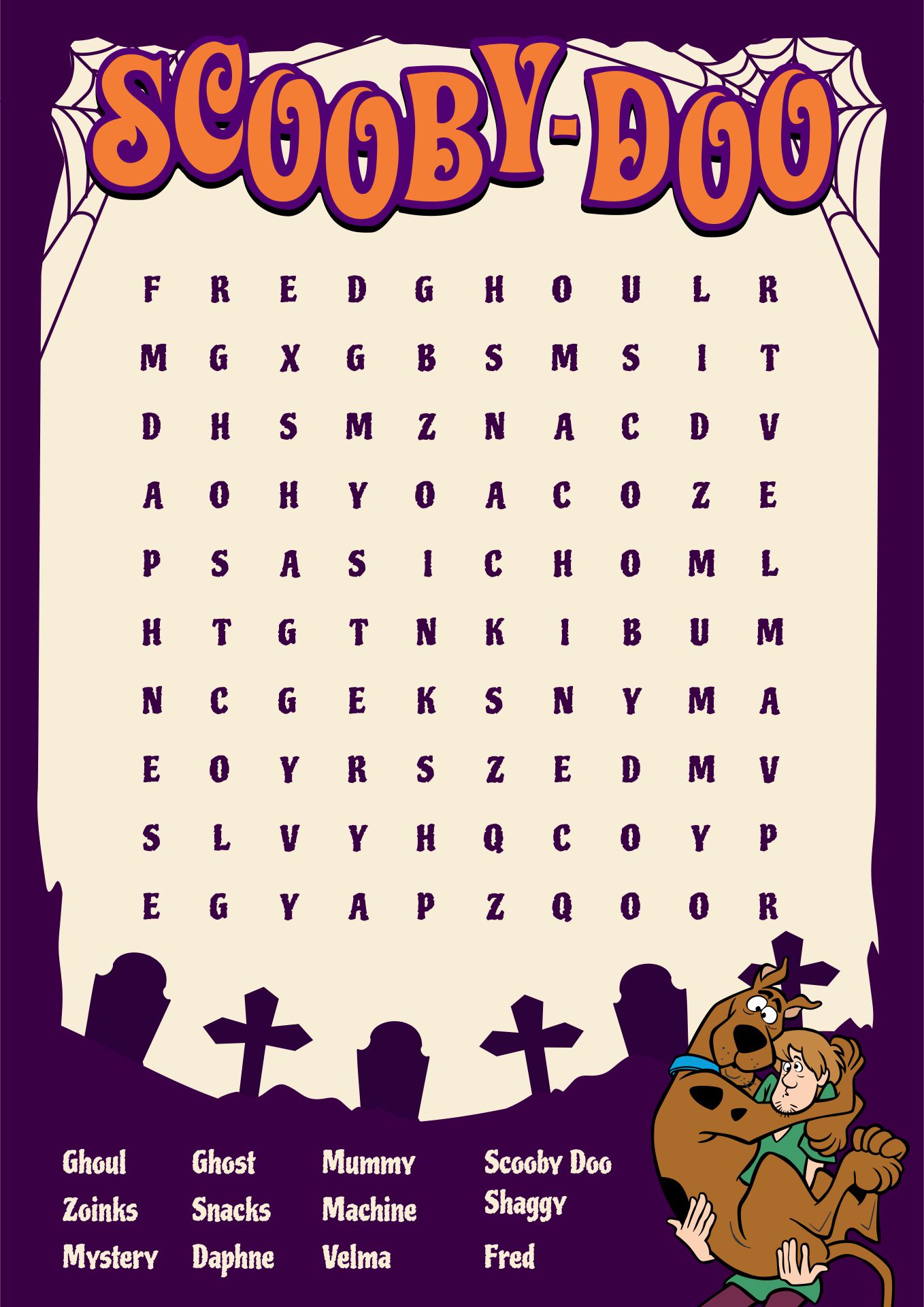 Scooby Doo Word Search Printable