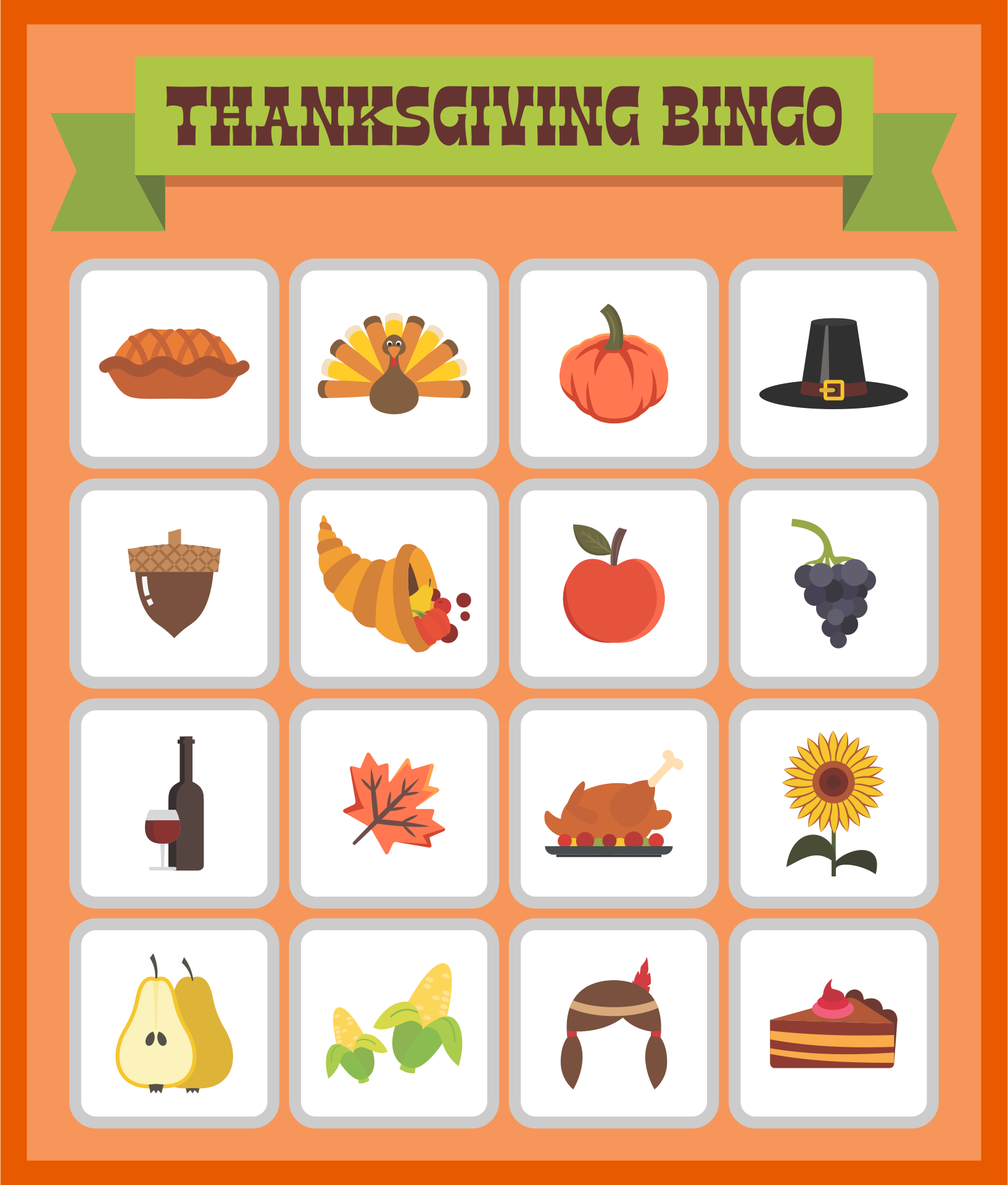 Vintage Printable Thanksgiving Bingo