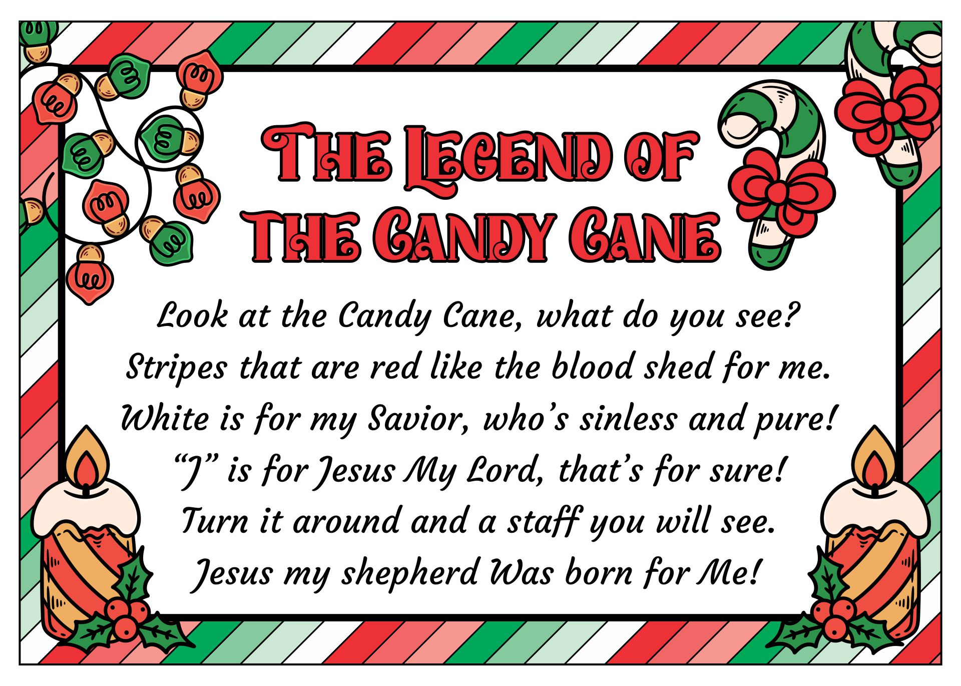 Candy Cane Legend Printable
