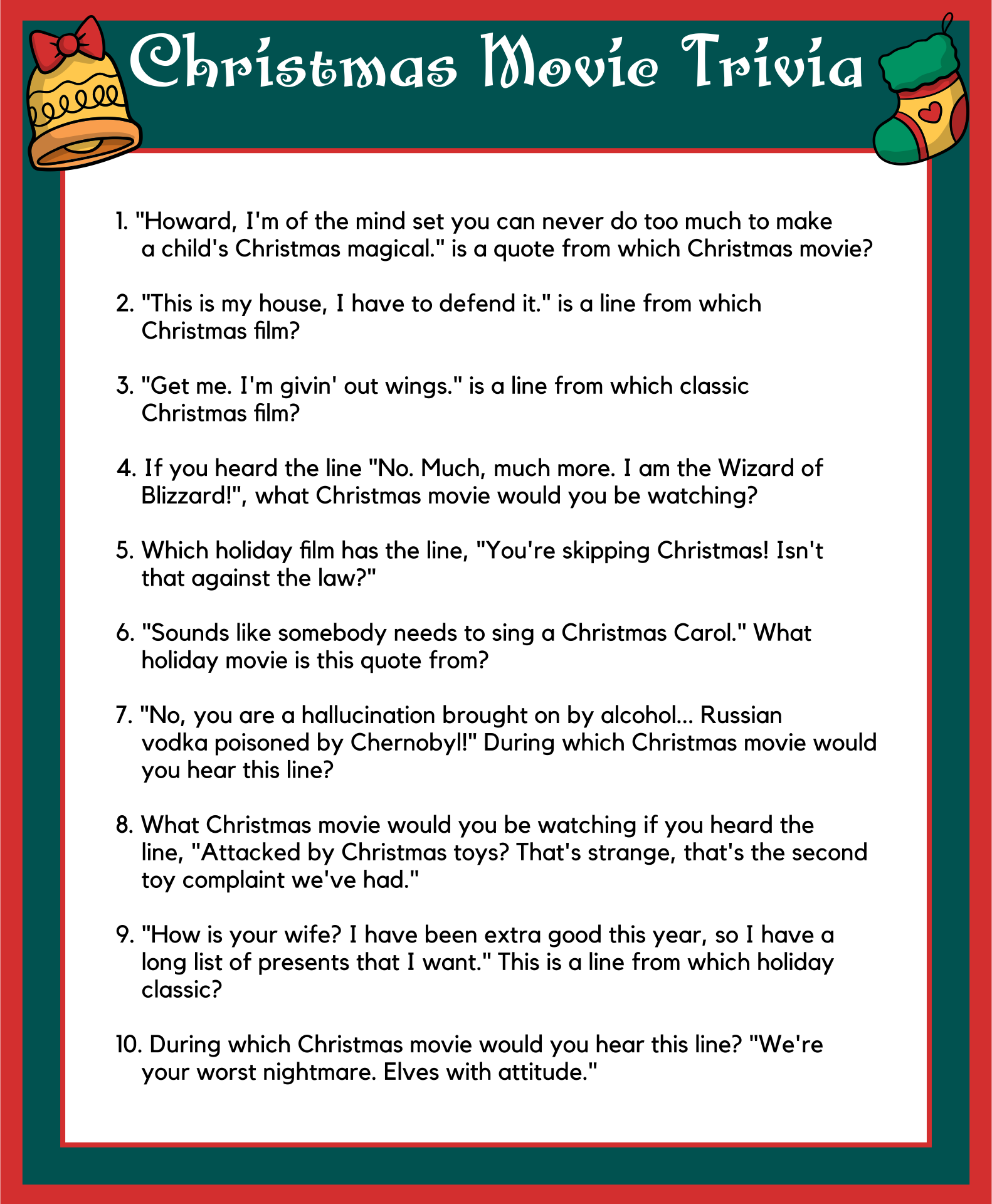 10 Best Printable Christmas Carol Trivia PDF for Free at Printablee