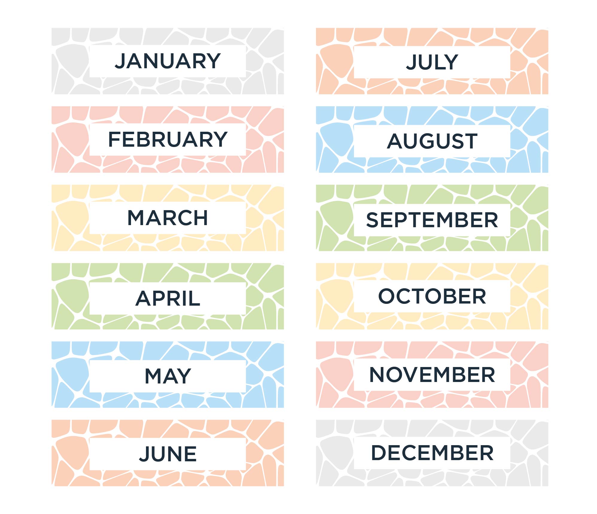 4 Best Printable Calendar Headers Months PDF For Free At Printablee