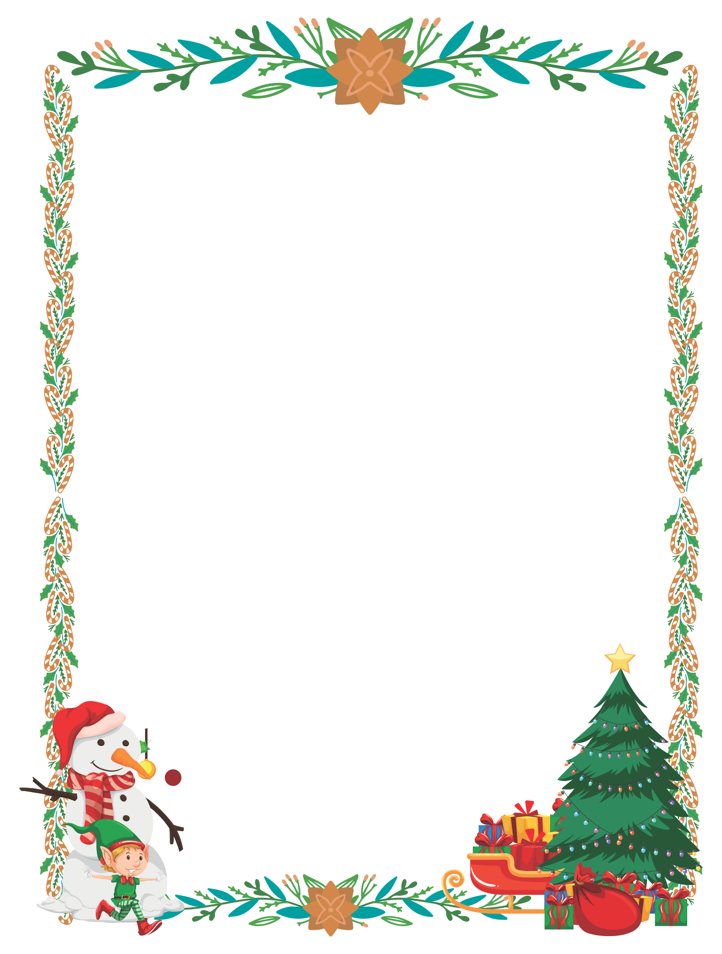 free holiday word template border
