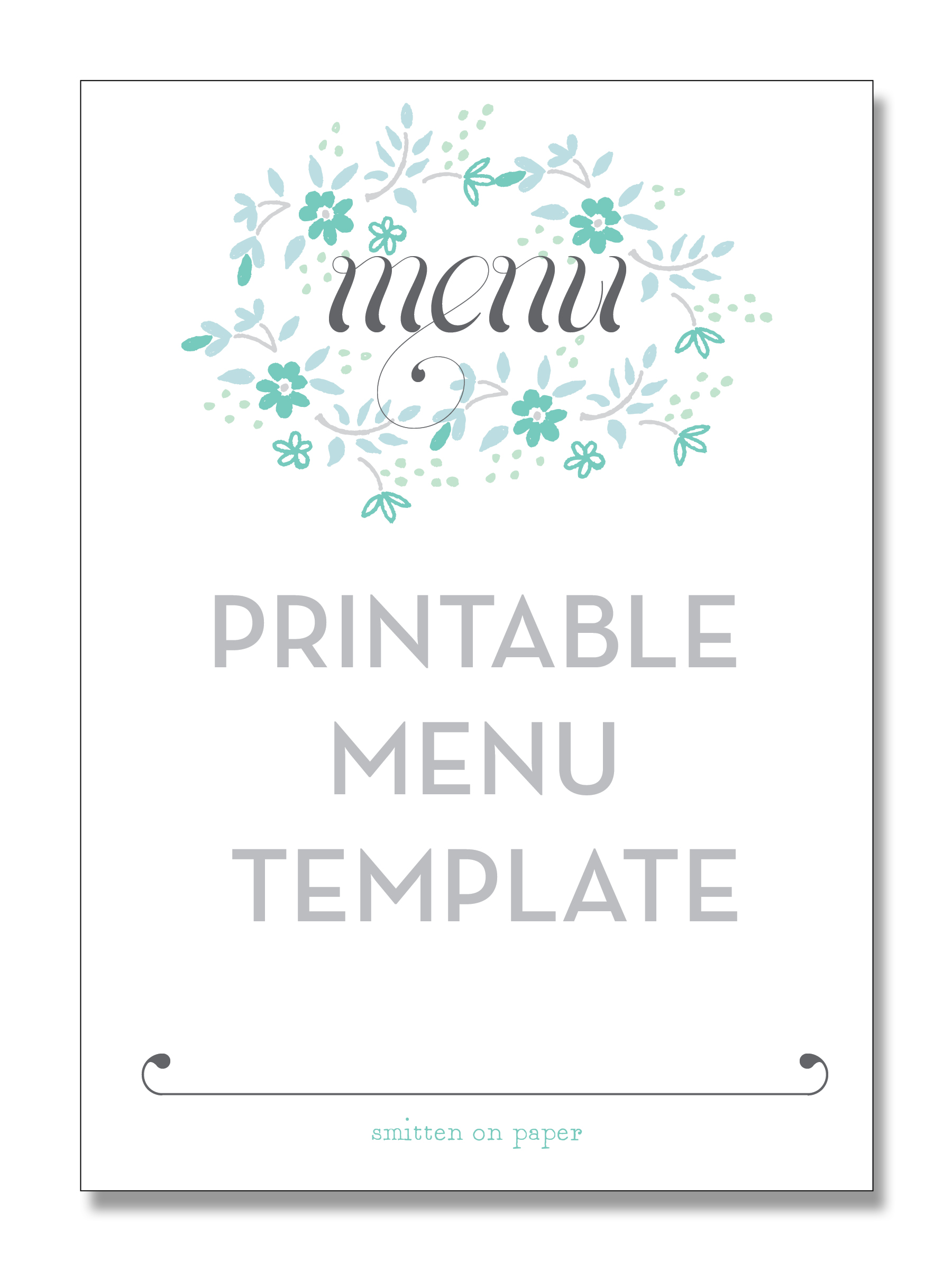 Free Printable Menu Card Template - Printable Templates
